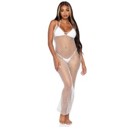 LEG AVENUE - MAXI VESTIDO DE RED TRENZADA CON ESPALDA DESCUBIERTA BLANCO LEG AVENUE ACCESSORIES 2