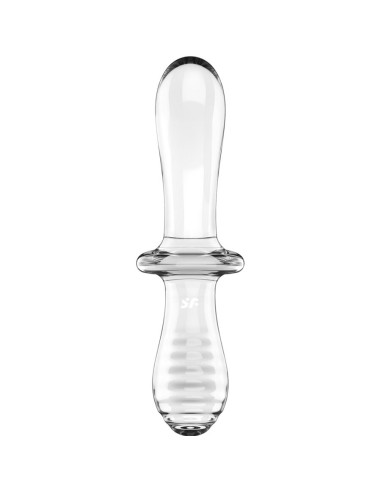 SATISFYER - DOUBLE CRYSTAL DILDO TRANSPARENTE 