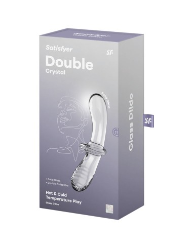 SATISFYER - DOUBLE CRYSTAL DILDO TRANSPARENTE 