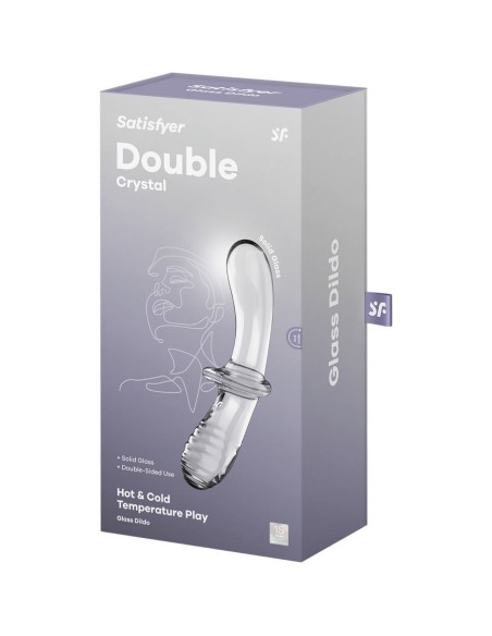 SATISFYER - DOUBLE CRYSTAL DILDO TRANSPARENTE 