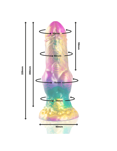 EPIC - IRIS DILDO CON TESTÍCULOS ARCOÍRIS DE PLACER 