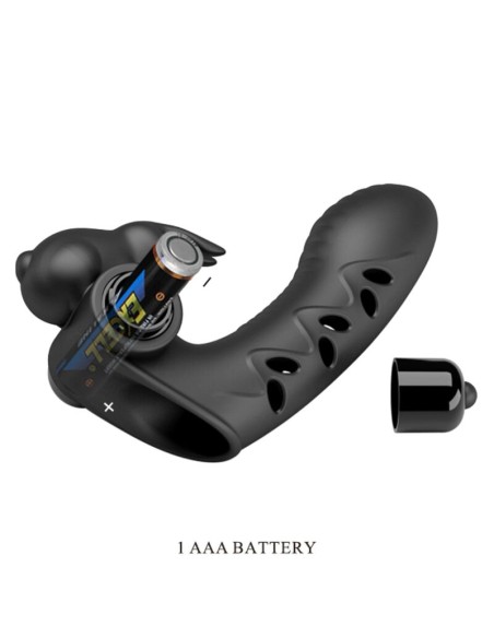PRETTY LOVE - VANCE FUNDA DEDO VIBRADOR CONEJO NEGRO 