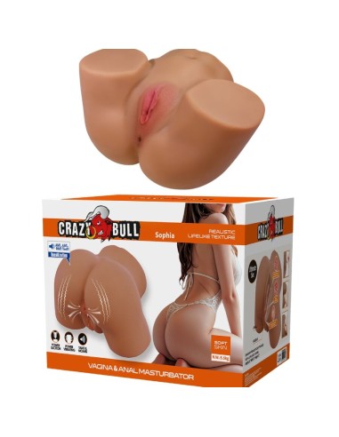 CRAZY BULL - GERIANN TRASERO FEMENINO REALISTA VIBRADOR & SUCCIONADOR CON SONIDO 5.5 KG 