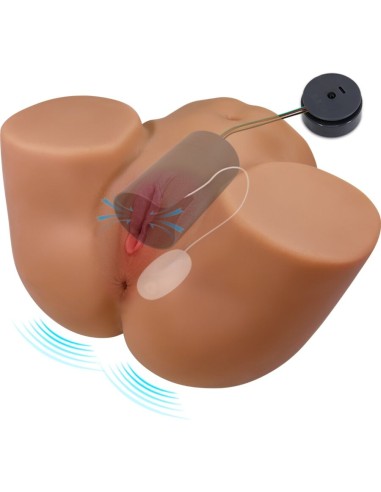 CRAZY BULL - GERIANN TRASERO FEMENINO REALISTA VIBRADOR & SUCCIONADOR CON SONIDO 5.5 KG 