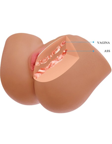 CRAZY BULL - ILANA TRASERO FEMENINO REALISTA VIBRADOR & SUCCIONADOR CON SONIDO 6.8 KG 