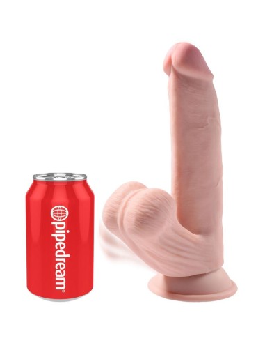 KING COCK - PLUS 3D DILDO SWINGING BALLS 24.5 CM NATURAL 