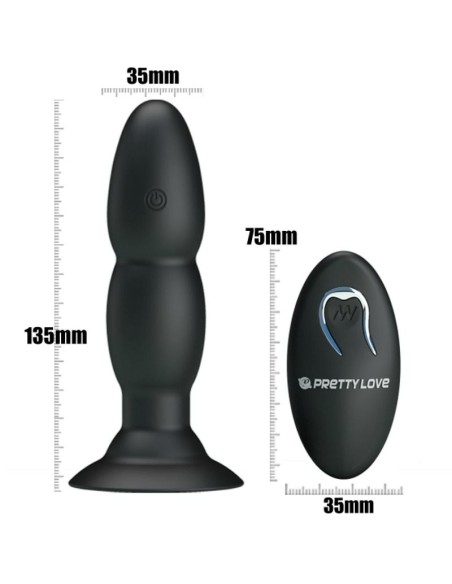 PRETTY LOVE - PLUG VIBRADOR Y ROTACIÓN POR CONTROL REMOTO 