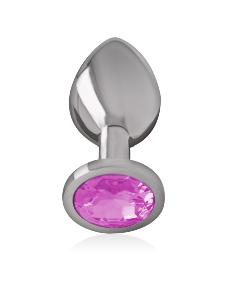 INTENSE - PLUG ANAL METAL ALUMINIO CON CRISTAL ROSA TALLA M 
