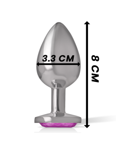 INTENSE - PLUG ANAL METAL ALUMINIO CON CRISTAL ROSA TALLA M 