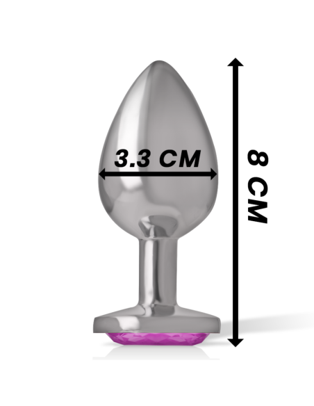 INTENSE - PLUG ANAL METAL ALUMINIO CON CRISTAL ROSA TALLA M 