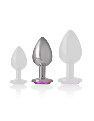 INTENSE - PLUG ANAL METAL ALUMINIO CON CRISTAL ROSA TALLA M 
