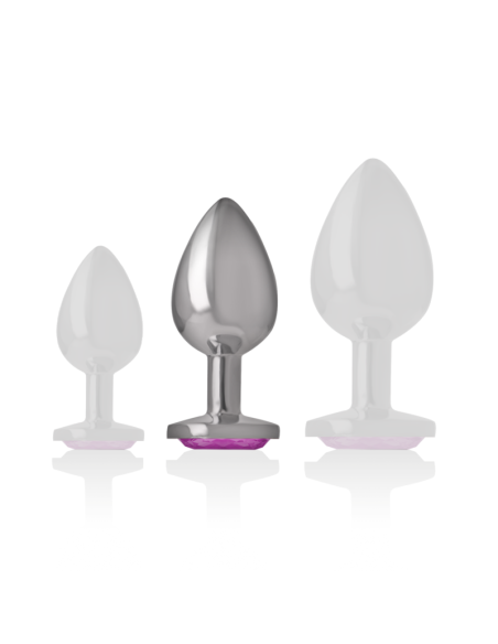 INTENSE - PLUG ANAL METAL ALUMINIO CON CRISTAL ROSA TALLA M 