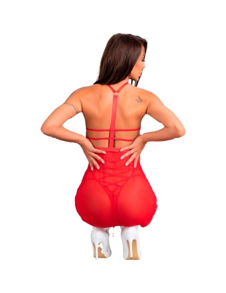 LIVCO CORSETTI FASHION - SANTAS CANDY LC 90722 CAMISA + TANGA NAVIDEÑO S/M 