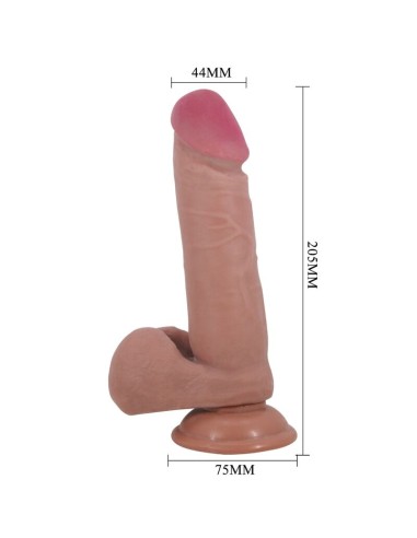 PRETTY LOVE - SLIDING SKIN SERIES DILDO REALÍSTICO CON VENTOSA PIEL DESLIZANTE MULATO 20.5 CM 