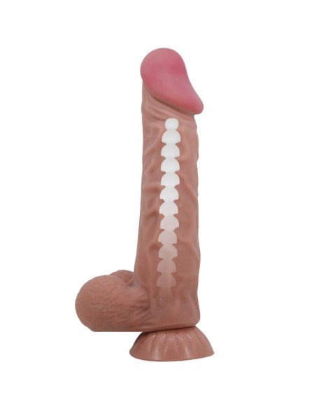 PRETTY LOVE - SLIDING SKIN SERIES DILDO REALÍSTICO CON VENTOSA PIEL DESLIZANTE MORENO 24 CM 