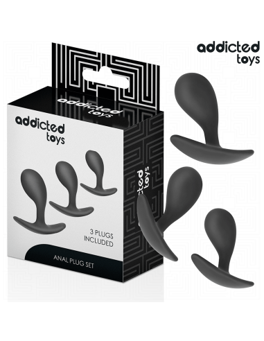 ADDICTED TOYS - SET DE 3 PLUG ANAL SILICONA MODELO 3 