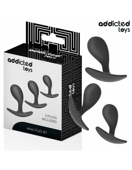 ADDICTED TOYS - SET DE 3 PLUG ANAL SILICONA MODELO 3 