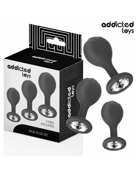 ADDICTED TOYS - SET DE 3 PLUG SILICONA ANAL CON JOYA 