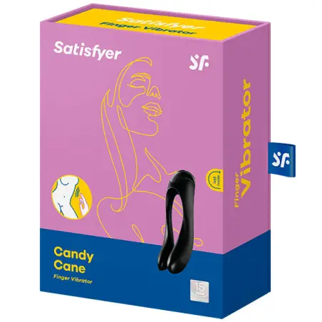 Candy Cane Vibrador Dedo Negro - Sumergible | Satisfyer