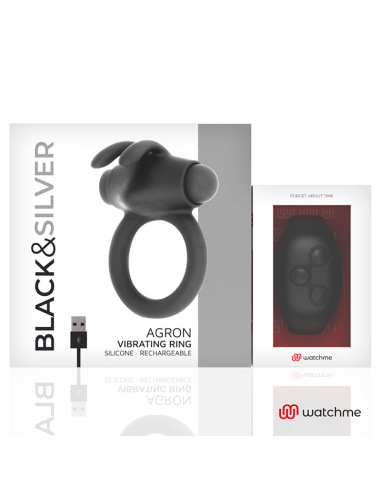BLACK&SILVER - AGRON REMOTE CONTROL COCKRING WATCHME 