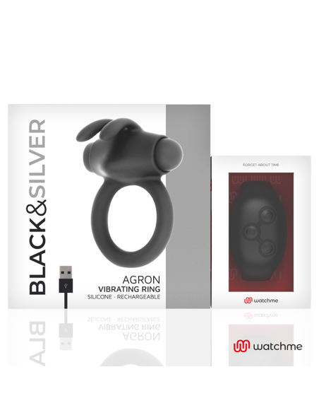 BLACK&SILVER - AGRON REMOTE CONTROL COCKRING WATCHME 