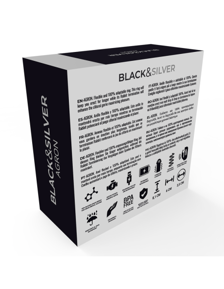 BLACK&SILVER - AGRON REMOTE CONTROL COCKRING WATCHME 