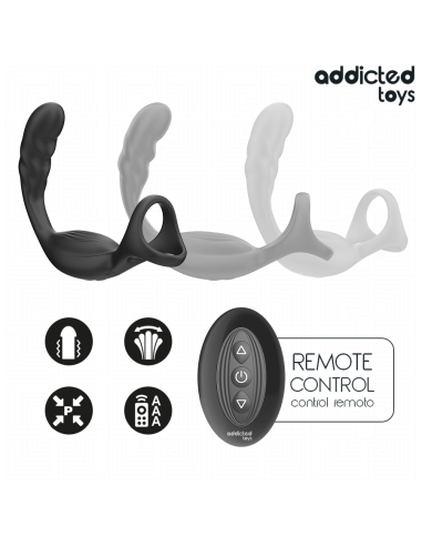 ADDICTED TOYS - ANILLO DOBLE VIBRADOR PROSTÁTICO CONTROL REMOTO 