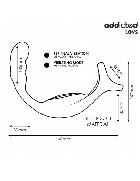 ADDICTED TOYS - ANILLO DOBLE VIBRADOR PROSTÁTICO CONTROL REMOTO 