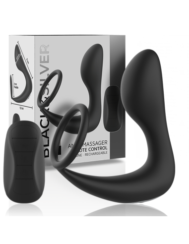 BLACK&SILVER - MASAJEADOR ANAL CONTROL REMOTO SILICONA RECARGABLE NEGRO 