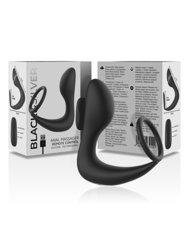 BLACK&SILVER - MASAJEADOR ANAL CONTROL REMOTO SILICONA RECARGABLE NEGRO 