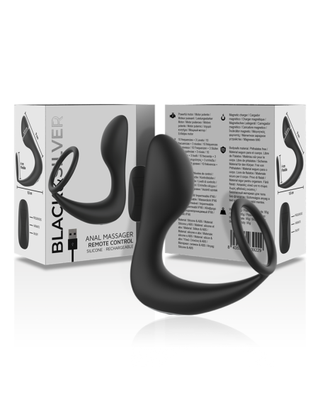 BLACK&SILVER - MASAJEADOR ANAL CONTROL REMOTO SILICONA RECARGABLE NEGRO 