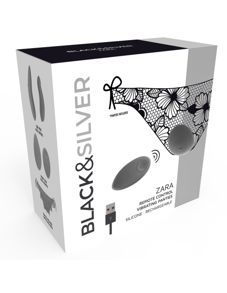 BLACK&SILVER - ZARA ESTIMULADOR CONTROL REMOTO CON PANTY GRATIS 
