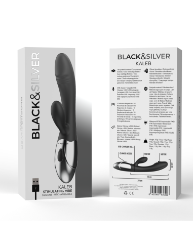 BLACK&SILVER - KALEB VIBRADOR RABBIT SILICON MILTI FUNCION 
