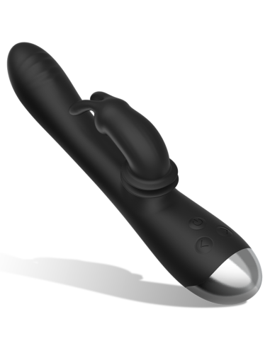 BLACK&SILVER - DJ. ADAM ESTIMULADOR RABBIT SILICONA RECARGABLE NEGRO 