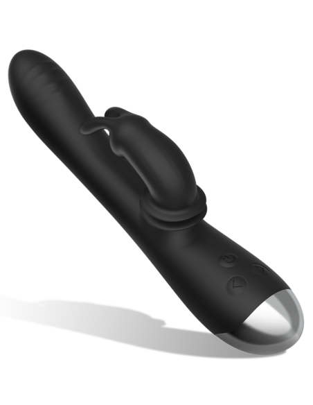 BLACK&SILVER - DJ. ADAM ESTIMULADOR RABBIT SILICONA RECARGABLE NEGRO 
