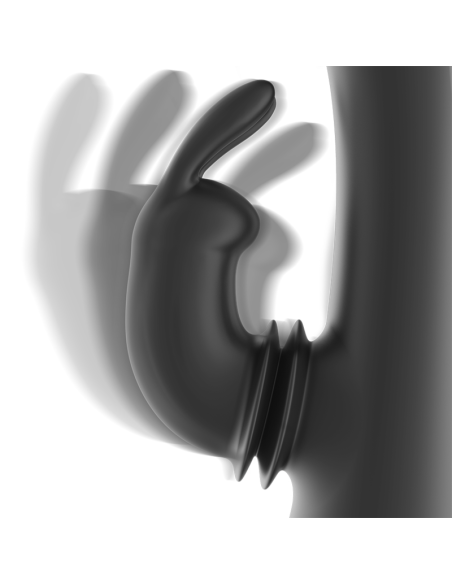 BLACK&SILVER - DJ. ADAM ESTIMULADOR RABBIT SILICONA RECARGABLE NEGRO 