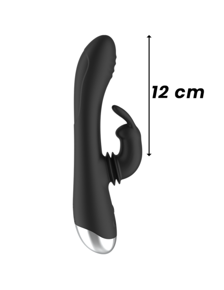 BLACK&SILVER - DJ. ADAM ESTIMULADOR RABBIT SILICONA RECARGABLE NEGRO 