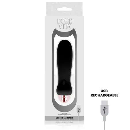 Vibrador Recargable Five Negro 7 Velocidades | Dolce Vita