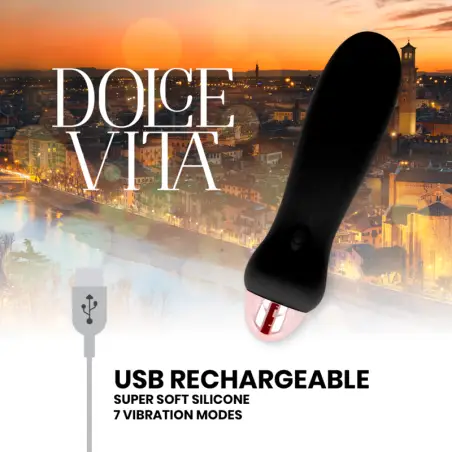 Vibrador Recargable Five Negro 7 Velocidades | Dolce Vita