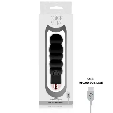 Vibrador Recargable Six Negro 7 Velocidades | Dolce Vita