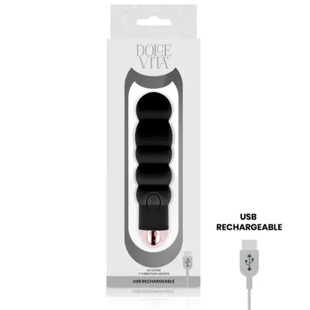 Vibrador Recargable Six Negro 7 Velocidades | Dolce Vita