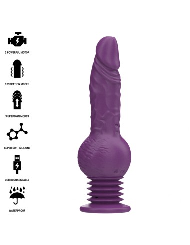 INTENSE - TATUM VIBRADOR MULTIFUNCIÓN CON VIBRACIÓN UP AND DOWN 24 CM MORADO 