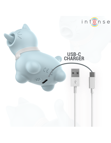 INTENSE - DUCHESS ESTIMULADOR CON LENGUA ROTATIVA 360º AZUL 
