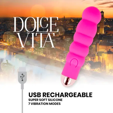 Vibrador Recargable Six Rosa 7 Velocidades | Dolce Vita