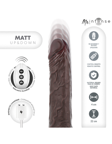MR INTENSE - MATT REALÍSTICO MULTIFUNCIÓN CON VIBRACIÓN UP AND DOWN CONTROL REMOTO 22 CM -O- 4 CM 