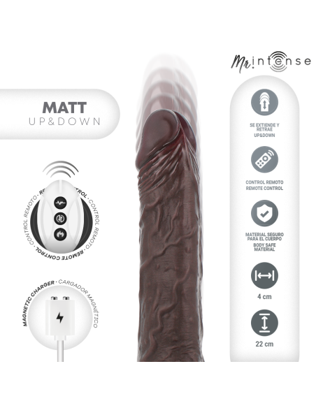 MR INTENSE - MATT REALÍSTICO MULTIFUNCIÓN CON VIBRACIÓN UP AND DOWN CONTROL REMOTO 22 CM -O- 4 CM 