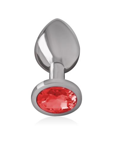 INTENSE - PLUG ANAL METAL CON CRISTAL ROJO TALLA M 