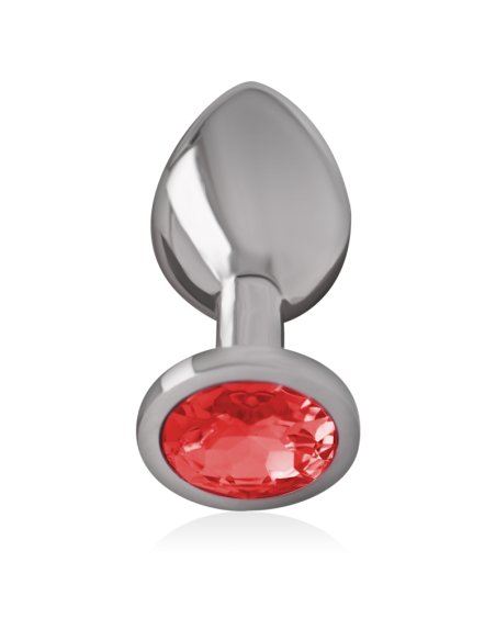 INTENSE - PLUG ANAL METAL CON CRISTAL ROJO TALLA M 