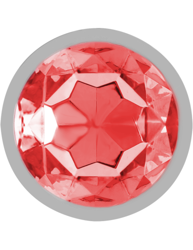 INTENSE - PLUG ANAL METAL CON CRISTAL ROJO TALLA M 