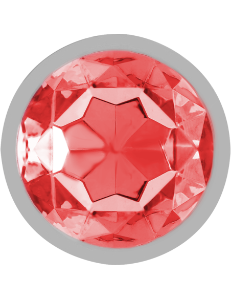 INTENSE - PLUG ANAL METAL CON CRISTAL ROJO TALLA M 